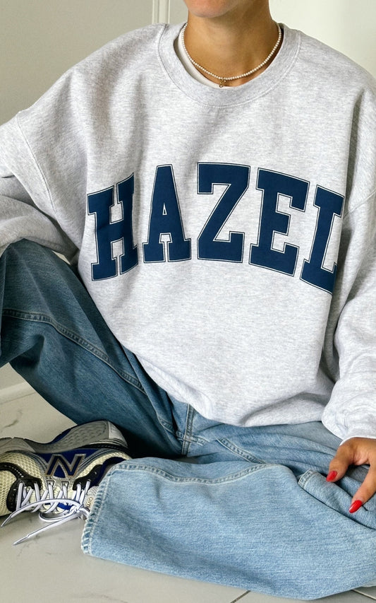 The Capri Crewneck // Grey & Navy