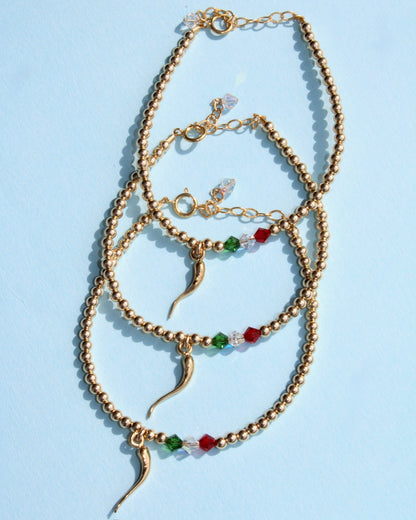 The Italian Horn & Flag Bracelet
