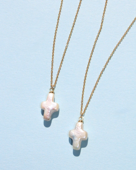 Freshwater Pearl Cross Necklace