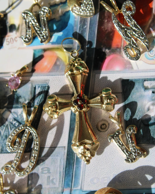 Evi11 Twin Vintage Cross Charm