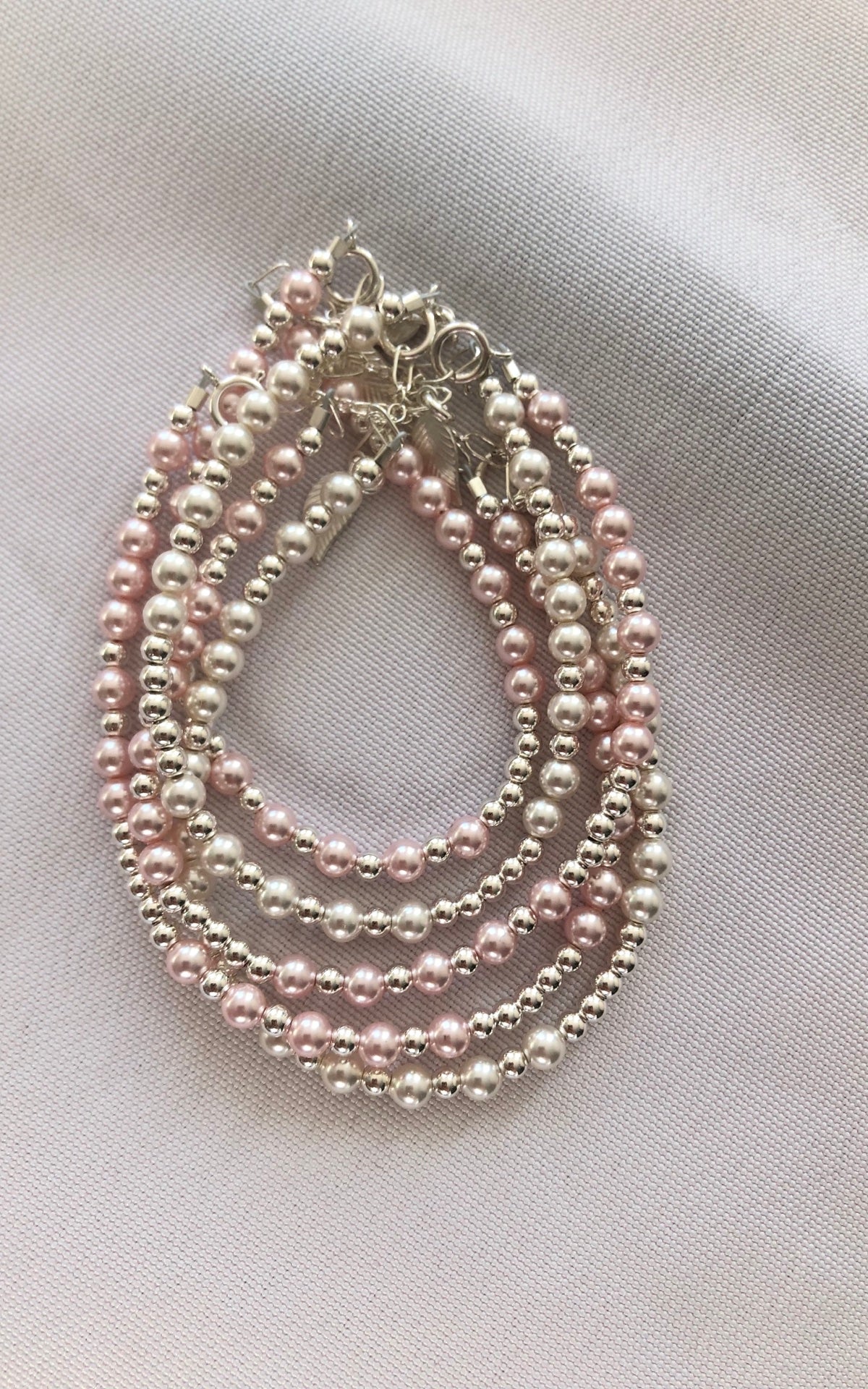 Sterling Silver Multi Pearl Bracelet
