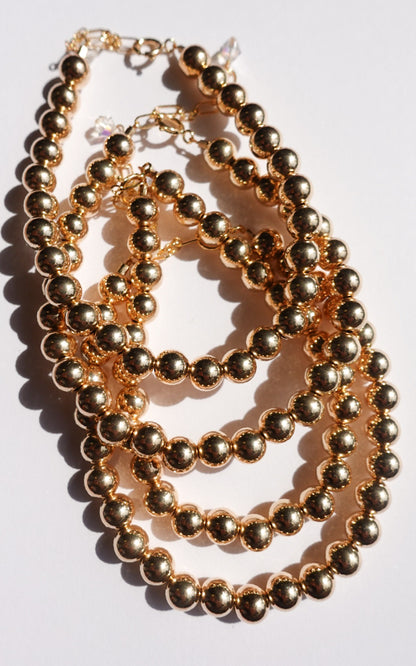 14K Gold Filled/Sterling Silver 6MM Bead Bracelet