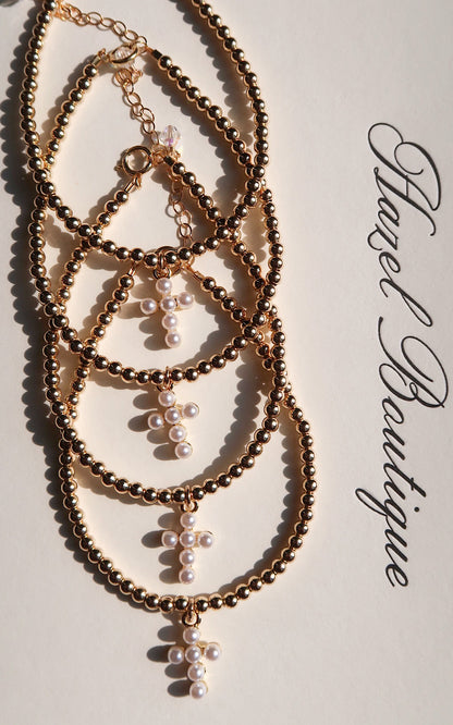 Pearl Cross Bracelet
