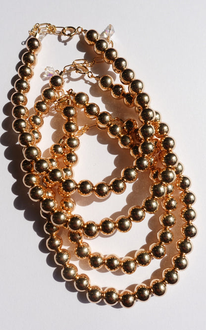 14K Gold Filled/Sterling Silver 6MM Bead Bracelet