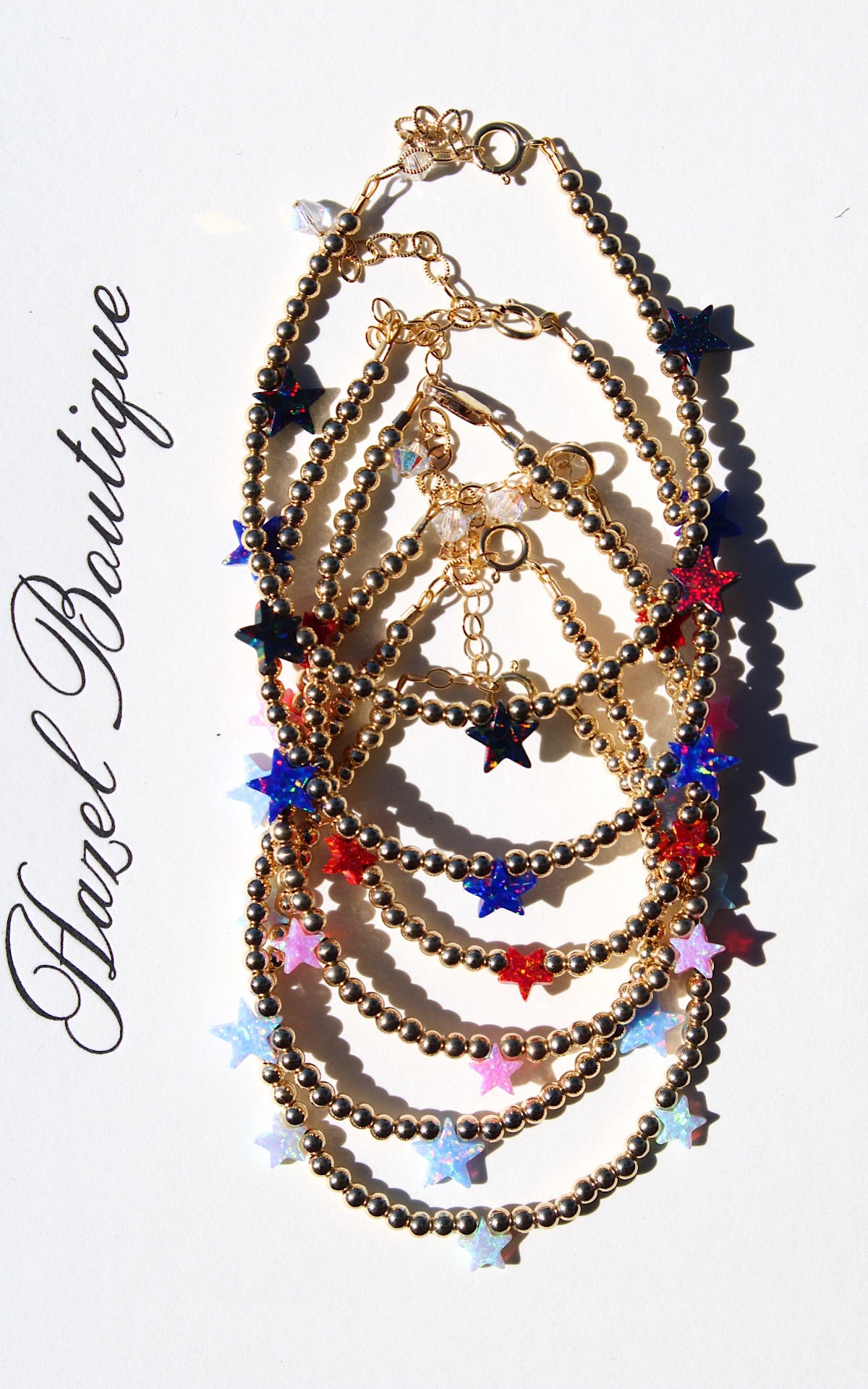 14k Gold Filled Multi Star Bracelet