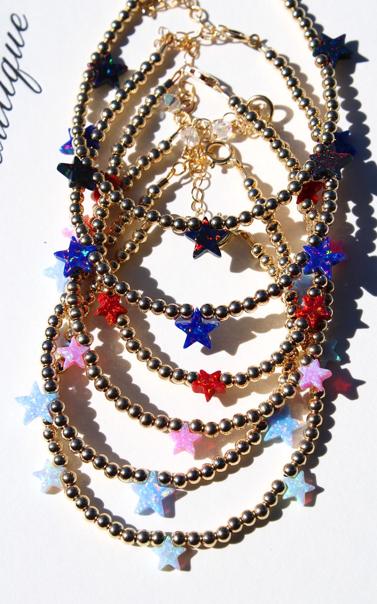 14k Gold Filled Multi Star Bracelet